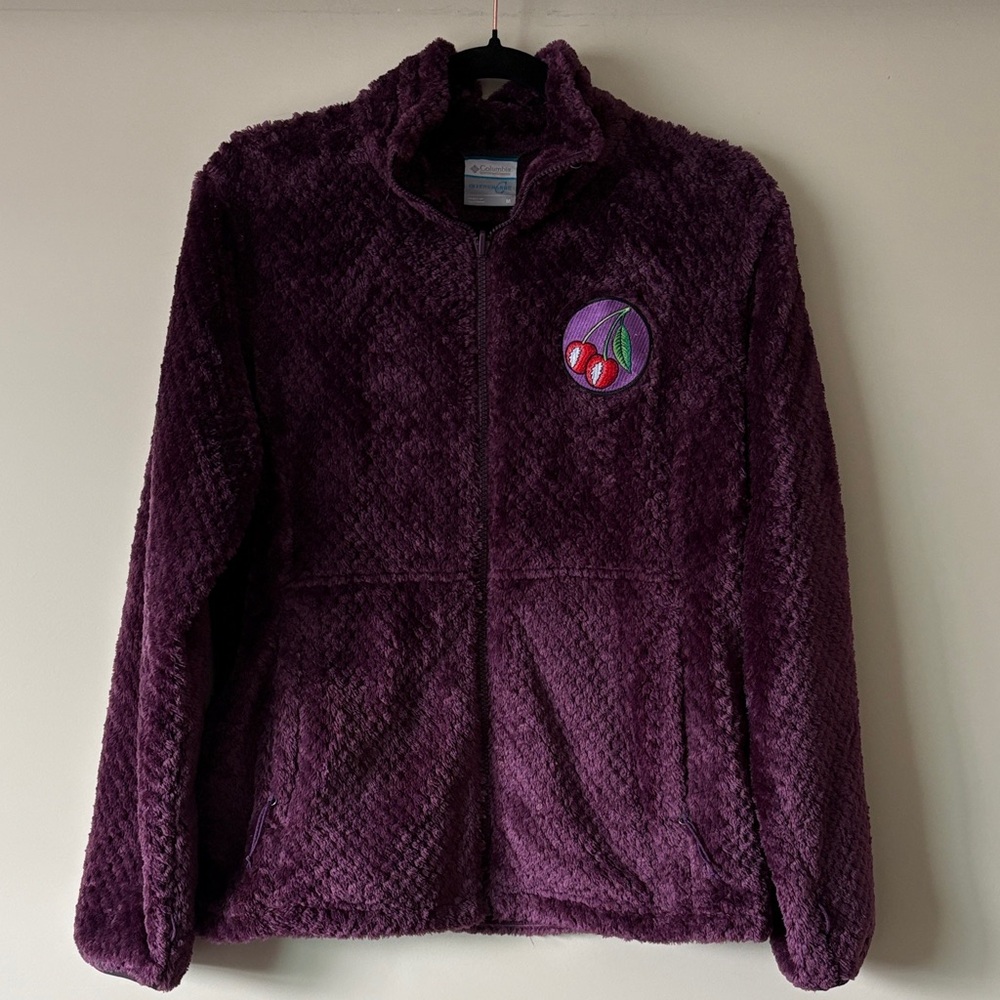 Grateful Dead inspired Upcycled Columbia plush zip up jacket